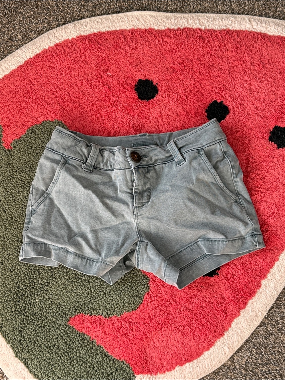 BKE Women's Light Gray Denim Jean Shorts